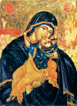 Икона Божией Матери «Взыграние». XIV век. Византия.